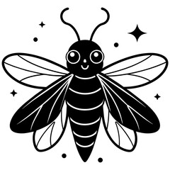 fairfly vector, black bee silhouette vector illustration,icon,svg,fairfly characters,Holiday t shirt,Hand drawn trendy Vector illustration,bee on black background