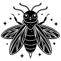 fairfly vector, black bee silhouette vector illustration,icon,svg,fairfly characters,Holiday t shirt,Hand drawn trendy Vector illustration,bee on black background