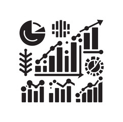 Graph Icon in trendy flat style Vector illustration, for logo, website, ui, 
