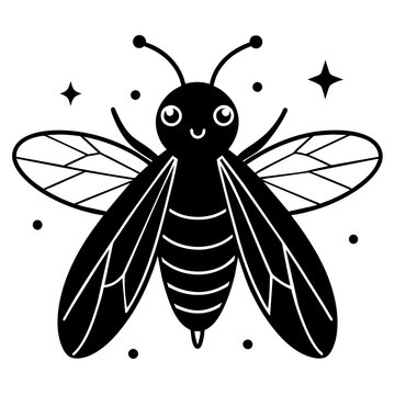 fairfly vector, black bee silhouette vector illustration,icon,svg,fairfly characters,Holiday t shirt,Hand drawn trendy Vector illustration,bee on black background