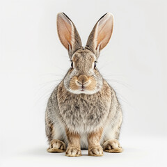 Fototapeta premium A rabbit is sitting on a white background