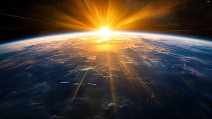 Sunrise over Earth, symbolizing hope and renewal, sunrise, earth, hope, renewal, symbol, sky, horizon, daybreak, begin, dawn, donate, vibrant, provide, pass, outlook, uplift, future, daylight, bestow,