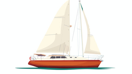 Watercraft sailboat - icon illustration on white background