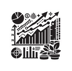 Graph Icon in trendy flat style Vector illustration, for logo, website, ui,