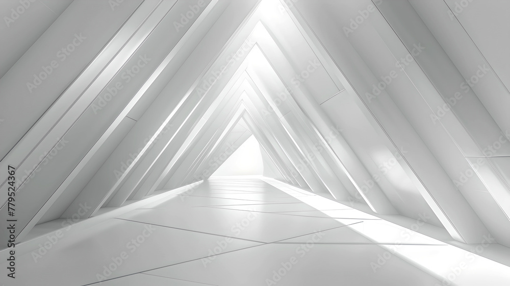 Wall mural modern abstract architecture design in white. simplicity and clean lines. bright minimalistic art sp