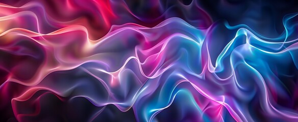 Silky Pink and Blue Wavy Pattern Abstract - obrazy, fototapety, plakaty