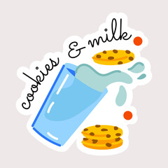 Beautifully designed flat sticker of milk cookie 