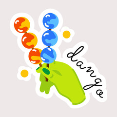 An editable flat sticker of dango balls