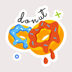 Get a glimpse of donuts flat sticker