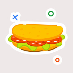 Get a flat sticker of sub burger 