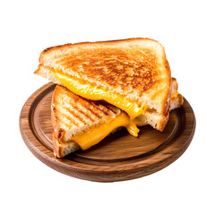 Grilled cheese sandwich on transparent background. Generative ai design art.