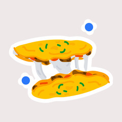 Premium flat sticker of quesadilla
