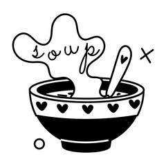 Hot soup glyph style sticker is up for premium use 
