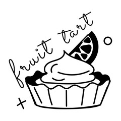 A glyph sticker of fruit tart 