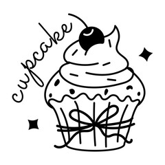Check out glyph sticker of cupcake 