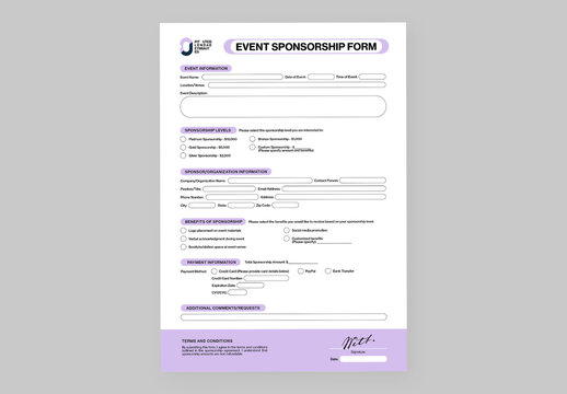 Event Sponsorship Form Template