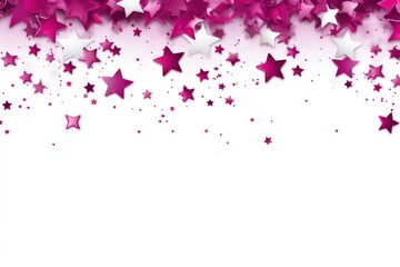 magenta stars frame border with blank space in the middle on white background festive concept celebrations backdrop with copy space for text photo or presentation