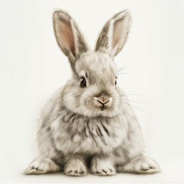 A rabbit is sitting on a white background
