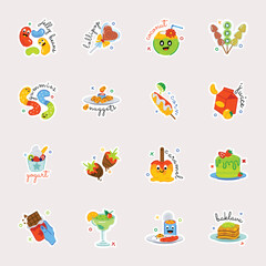 Bundle of Street Food and Confectionery Items Flat Stickers  

