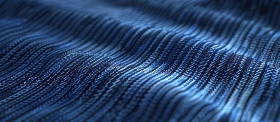 A macro photography shot of a purple knitted fabric with waves resembling eyelashes, in shades of grey and electric blue, showcasing a unique plantinspired pattern