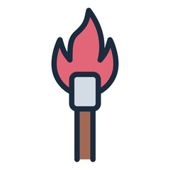 Torch flame primitive icon