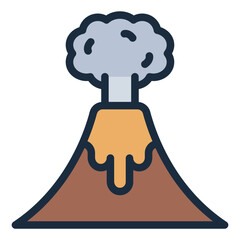 Volcano eruption nature icon
