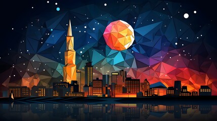 AI generated illustration of Boston city featuring a towering modern skyscraper - obrazy, fototapety, plakaty