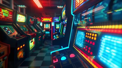 Retro arcade game pixelated - obrazy, fototapety, plakaty