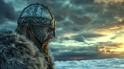 Warrior Viking helmet - obrazy, fototapety, plakaty
