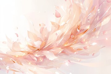 Fototapeta na wymiar Elegant abstract background with soft peach and white tones, featuring flowing floral patterns in the style of an elegant style. 