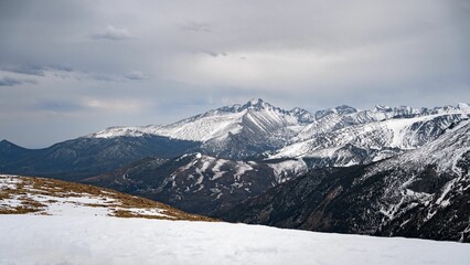 Breathtaking view of snow-peaked mountains