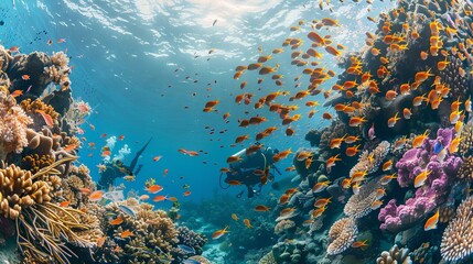Fototapeta na wymiar coral reef with fishes