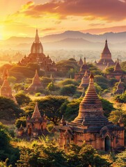 bagan at sunset