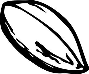 Hand drawn vector line illustration of a peanut.
