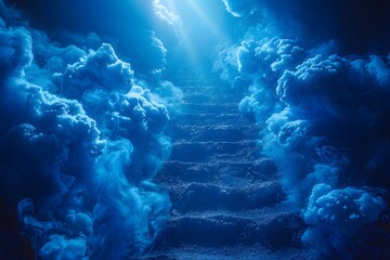 Stairway Ascending Toward Bright Light