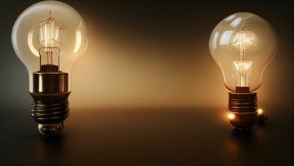 AI generated illustration of two lightbulbs.