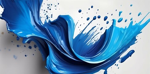 blue paint strokes in watercolor on a transparent background.