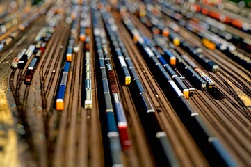 Aerial view of a train station in the city of Chicago, Illinois