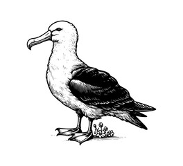 Naklejka premium albatross bird hand drawn vector illustration