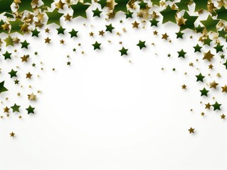 olive stars frame border with blank space in the middle on white background festive concept celebrations backdrop with copy space for text photo or presentation