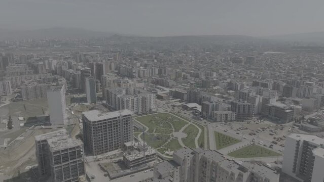 Aerial cityscape of Residential buildings in Didi Dighomi district. Tbilisi, Georgia 2024 april. d-log