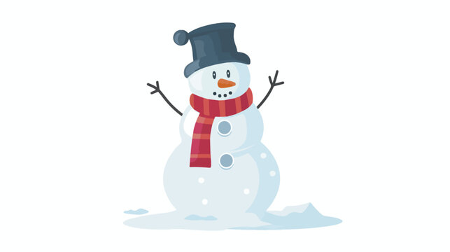A snowman that doesnt have a face or hands flat vector