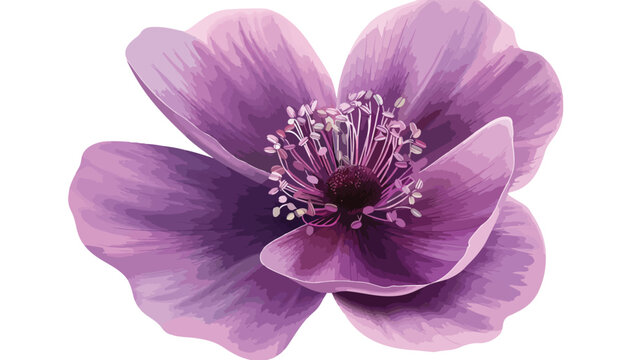 A beautiful generic mauve flower Flat vector isolated