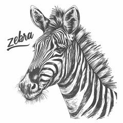 Fototapeta na wymiar Zebra vector illustration. Hand drawn zebra.