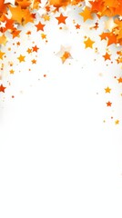 orange stars frame border with blank space in the middle on white background festive concept celebrations backdrop with copy space for text photo or presentation 