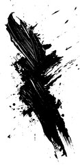 Black vector artistic paint brush stroke isolated on a white background