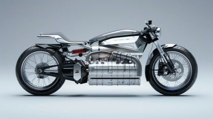 Powerful Motorcycle With Large Engine