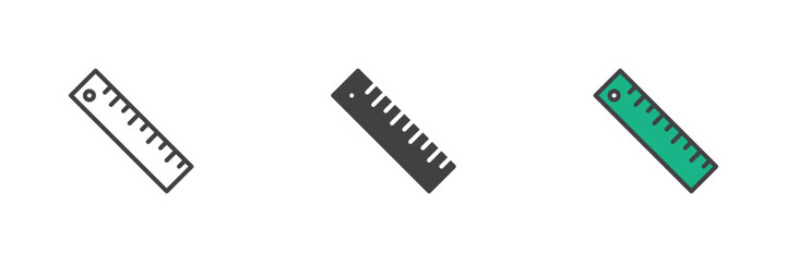 Ruler different style icon set