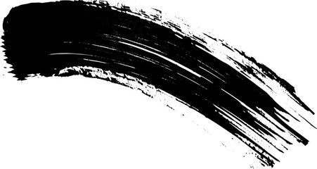 Black vector artistic paint brush stroke isolated on a white background