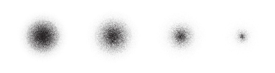 Noise spray gradient. Round grain effect. Dot dissolve texture. Black stipple vector pattern.